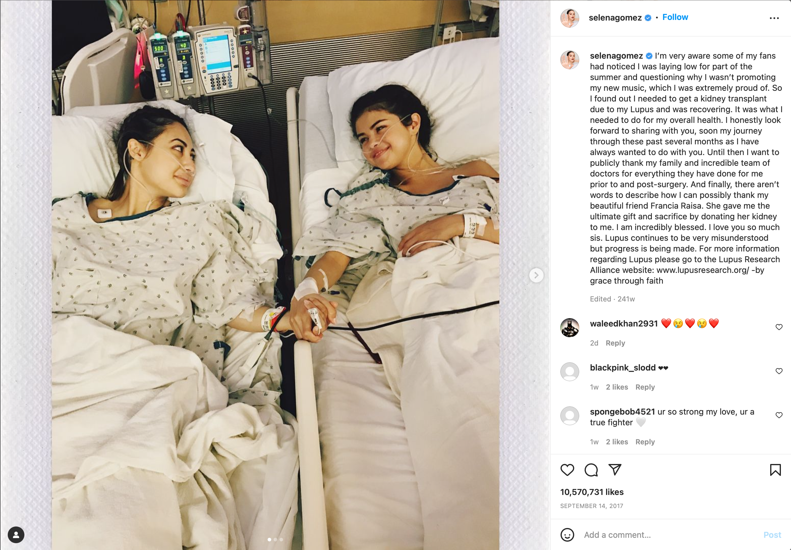 Selena Gomez Instagram storytelling example